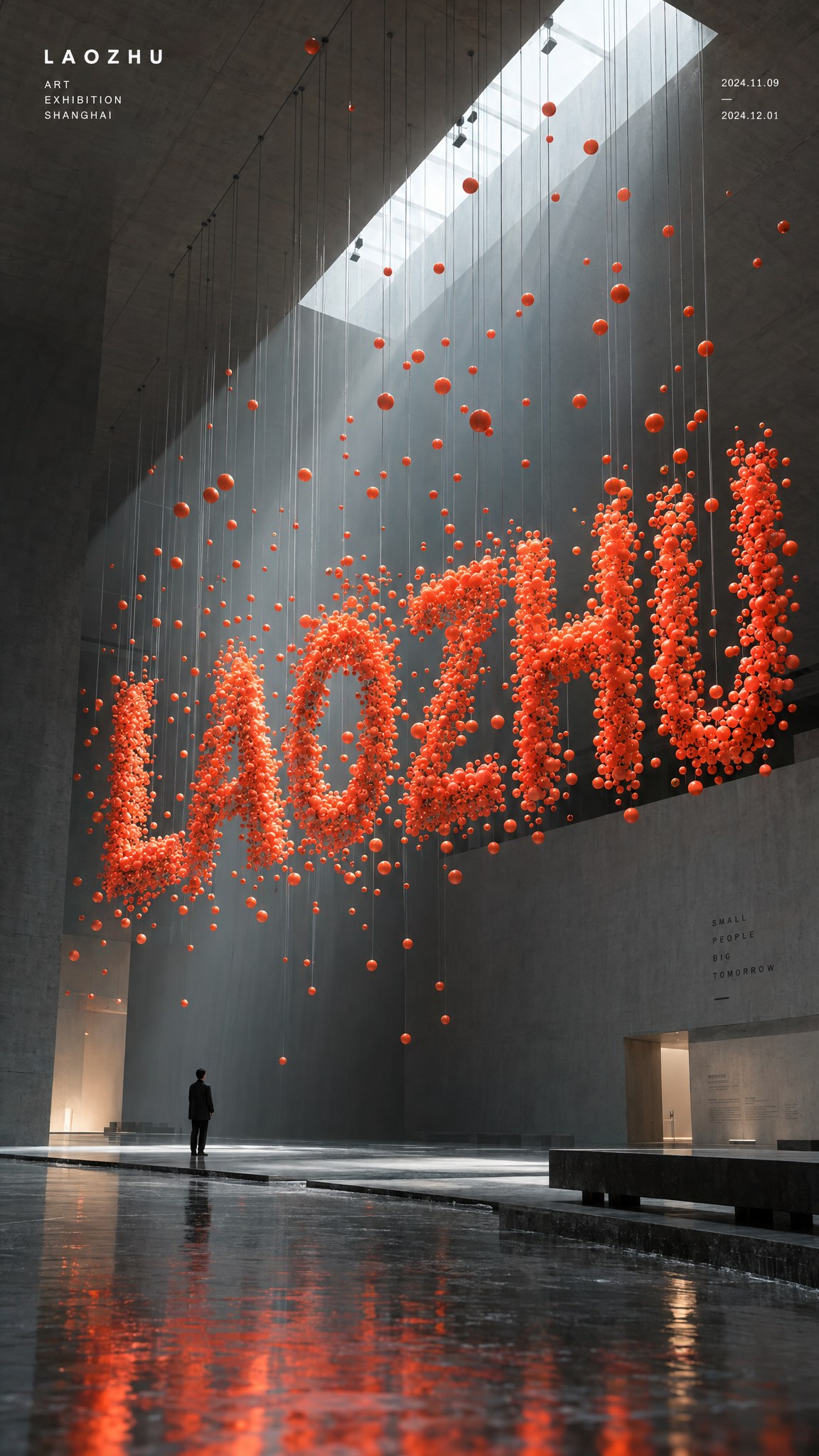 LAOZHU 橙红色悬浮装置艺术视觉